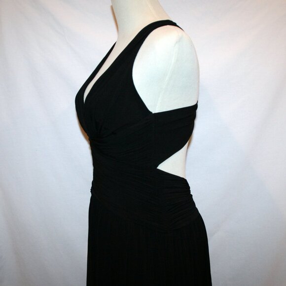 BCBG Maxazria Black Open Cross Back Floor Length Gown Small - Picture 3 of 12